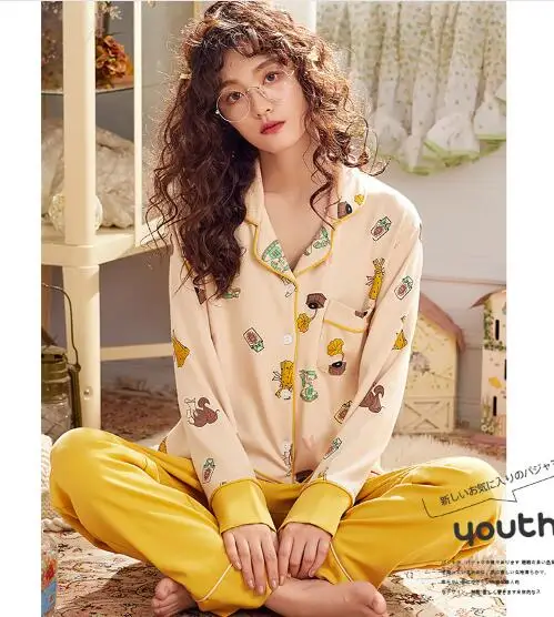 Fdfklak Autumn winter pajamas for women long sleeve soft cotton pyjamas set female sleepwear pijamas sets print home clothes
Fdfklak Autumn winter pajamas for women long sleeve soft cotton pyjamas set female sleepwear pijamas sets print home clothes