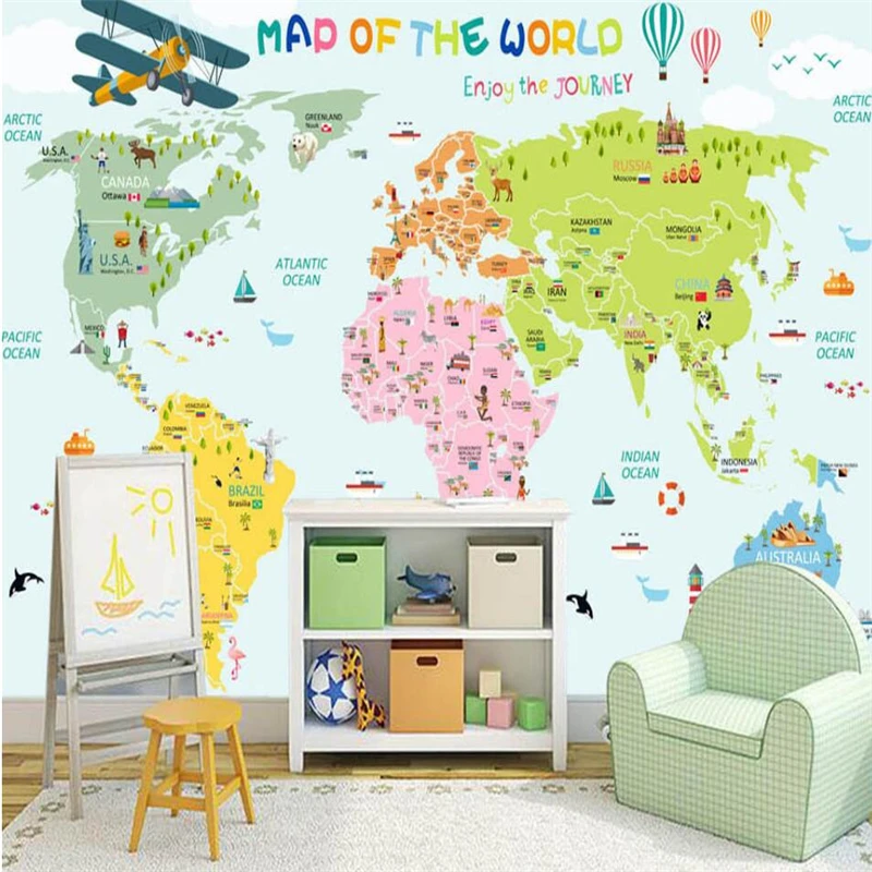 wellyu Custom large mural green wallpaper cartoon world map tv bedroom backdrop papel de parede para quarto
wellyu Custom large mural green wallpaper cartoon world map tv bedroom backdrop papel de parede para quarto