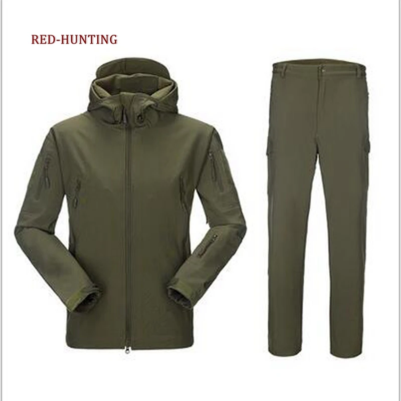 

Camouflage Hunting Clothes Shark Skin Soft Shell Lurkers Tad V 4.0 Outdoor Tactical Military Jacket+ Uniform Pants Suits