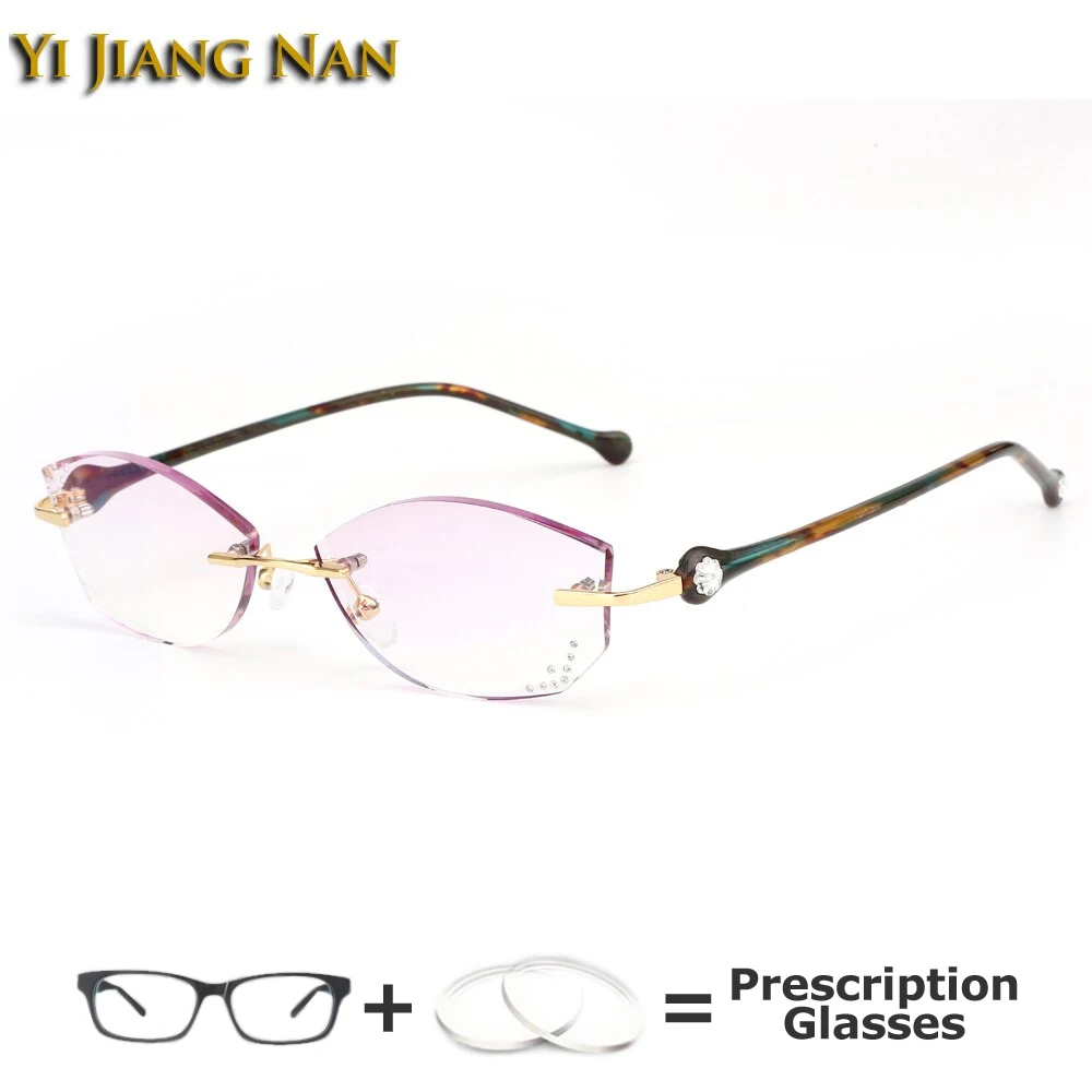 Diamond Titanium Frames Tint Lenses Rimless Pink Eye Glasses Frames Fashion Women Dioptr occhiali da vista
Diamond Titanium Frames Tint Lenses Rimless Pink Eye Glasses Frames Fashion Women Dioptr occhiali da vista
