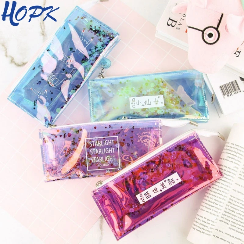 Laser Dazzle Color Pencil Case Cute School Supplies Stationery School Transparent Sequin Pencil Box Pencilcase Pen Bag
Laser Dazzle Color Pencil Case Cute School Supplies Stationery School Transparent Sequin Pencil Box Pencilcase Pen Bag
