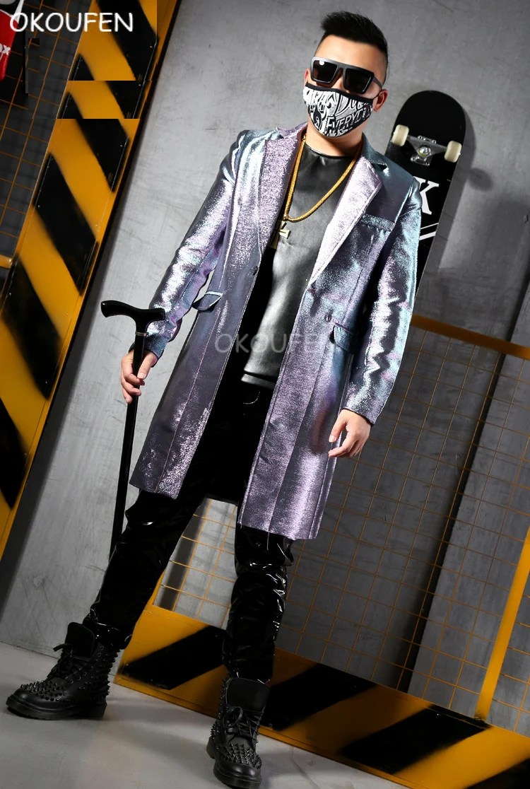 Fashion Man Silver Gradient Long Jacket costumes Bar nightclub singer stage wear DJ dancer casual suit
Fashion Man Silver Gradient Long Jacket costumes Bar nightclub singer stage wear DJ dancer casual suit