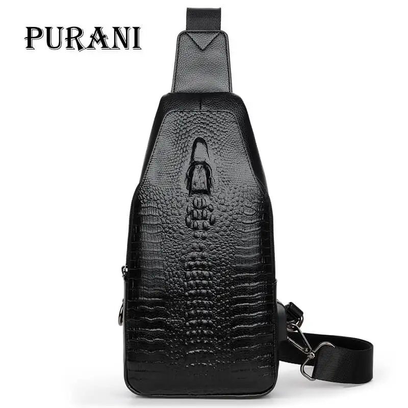 PURANI Vintage Crocodile Alligator Leather Bag Men Chest Pack Crossbody Bags Men Shoulder Messenger Sling Bag Travel Zipper Bags
PURANI Vintage Crocodile Alligator Leather Bag Men Chest Pack Crossbody Bags Men Shoulder Messenger Sling Bag Travel Zipper Bags