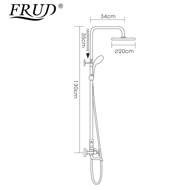 FRUD New 1 Set Bathroom Rainfall Shower Faucet Set Duble Handle Mixer Tap With Hand Sprayer Wall Mounted Bath Shower Set R24732
FRUD New 1 Set Bathroom Rainfall Shower Faucet Set Duble Handle Mixer Tap With Hand Sprayer Wall Mounted Bath Shower Set R24732