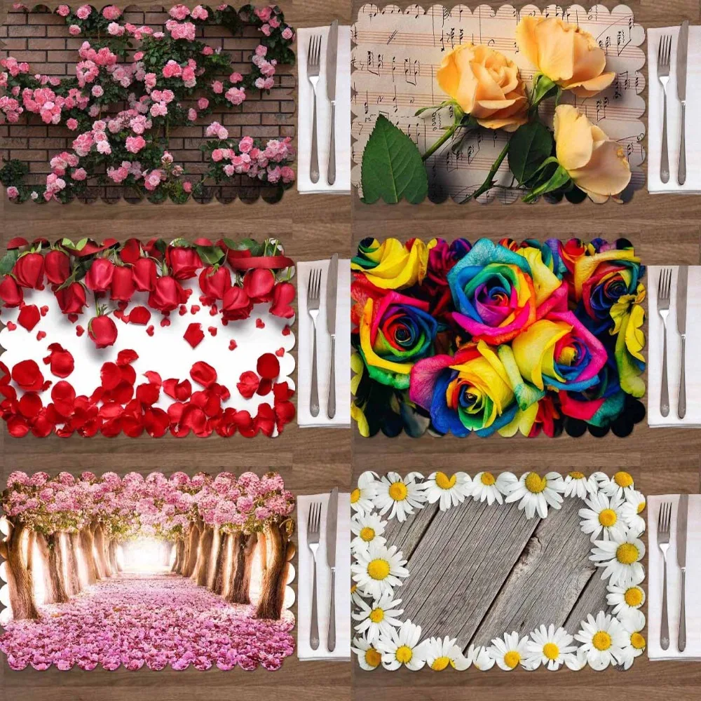 Else 4PCS Roses Flowers Floral Pink Red Yellow Washable Print Fabric Place Table mats for Dining Room Kitchen Table Napkins Set
Else 4PCS Roses Flowers Floral Pink Red Yellow Washable Print Fabric Place Table mats for Dining Room Kitchen Table Napkins Set