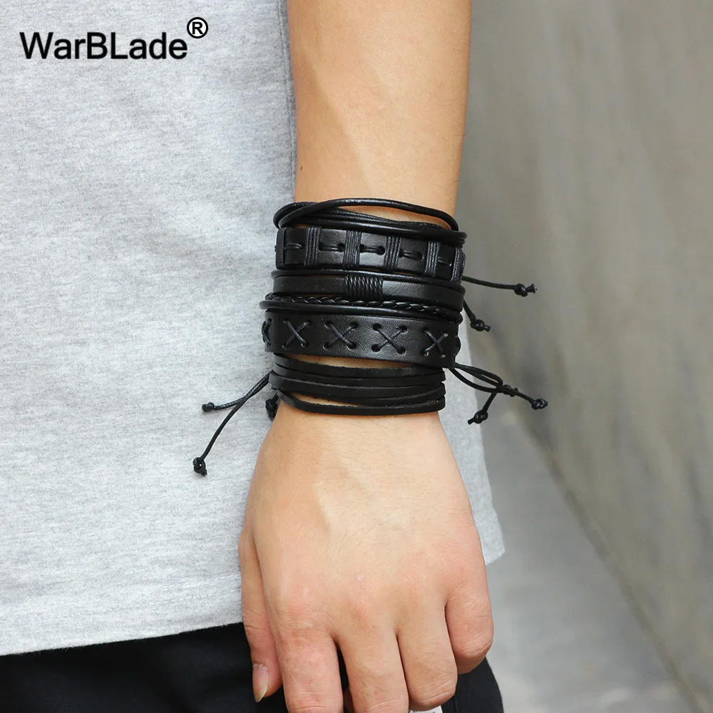 WarBLade Black Genuine Leather Bracelets Vintage Multilayer Braid Bracelet Bangle Punk Wrap Wristband For Women Men Jewelry 5pcs
WarBLade Black Genuine Leather Bracelets Vintage Multilayer Braid Bracelet Bangle Punk Wrap Wristband For Women Men Jewelry 5pcs