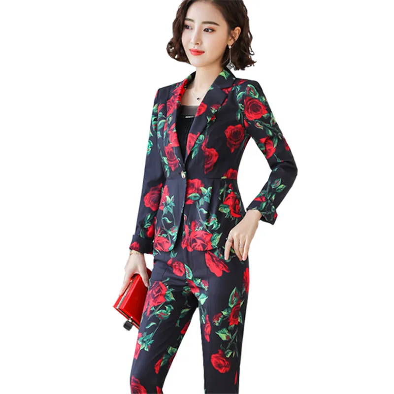 Women office clothes set Ladies clothing set Korean fashion clothing 2 piece set printing Women's casual suits Tops + pants 4102
Women office clothes set Ladies clothing set Korean fashion clothing 2 piece set printing Women's casual suits Tops + pants 4102
