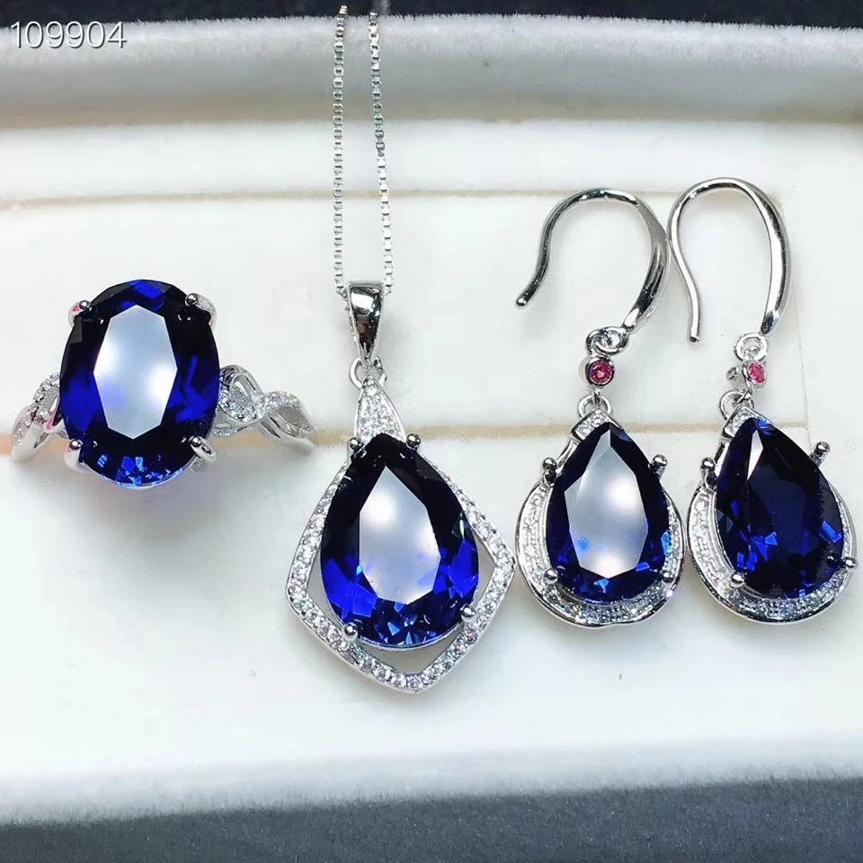 KJJEAXCMY boutique jewels 925 Silver-inlaid Natural Sapphire Ring + Pendant + Necklace + Earring Set Support Detection
KJJEAXCMY boutique jewels 925 Silver-inlaid Natural Sapphire Ring + Pendant + Necklace + Earring Set Support Detection