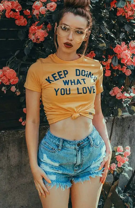 Женская Футболка Keep doing what you love оранжевая розовая серая футболка летняя стильная