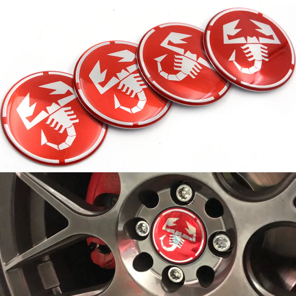 

Gzhengtong 4pcs/lot 50mm 56mm 60mm 65mm Stickers Scorpion Wheel Center Sticker Abarth Sticker for Car Wheel Cap Cover for Fiat
