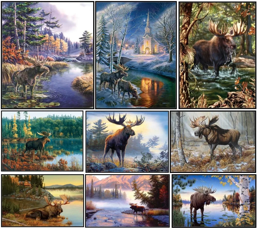 Embroidery Counted Cross Stitch Kits Needlework - Crafts 14 ct DMC Color DIY Arts Handmade Decor - Moose Collection
Embroidery Counted Cross Stitch Kits Needlework - Crafts 14 ct DMC Color DIY Arts Handmade Decor - Moose Collection