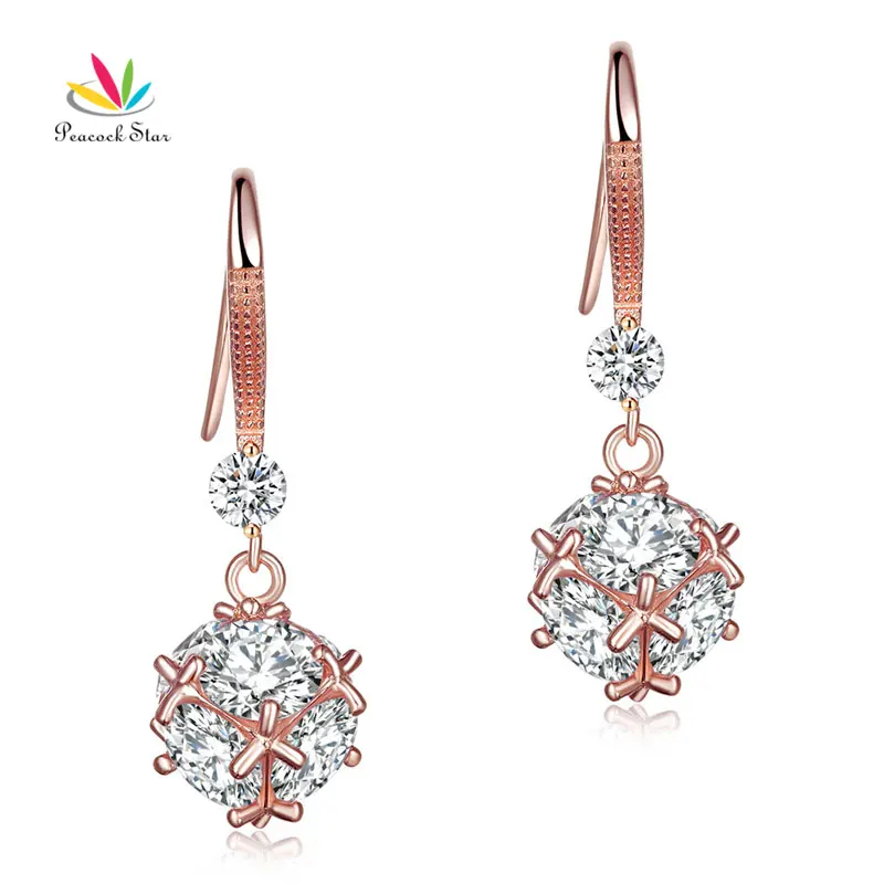 Peacock Star 925 Sterling Silver Earrings Rose Gold Color Created Diamante Fashion Bridal Bridesmaid Gift CFE8162
Peacock Star 925 Sterling Silver Earrings Rose Gold Color Created Diamante Fashion Bridal Bridesmaid Gift CFE8162