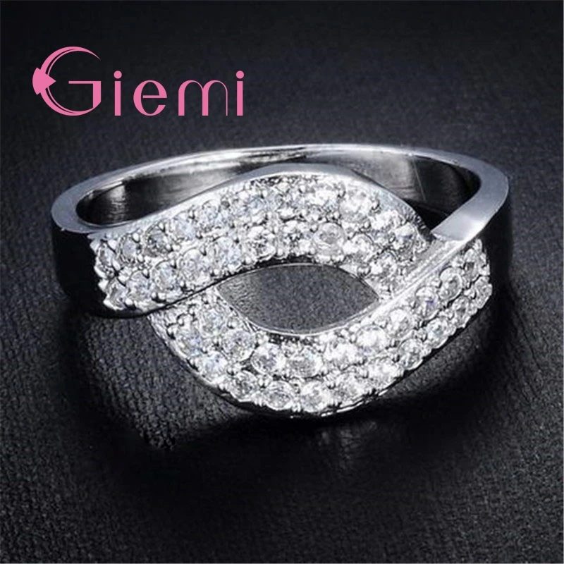 

Wholesale Fashion 925 Sterling Silver Cubic Zirconia Rings For Women Best Presents Novel Design Pretty Fast Shipping