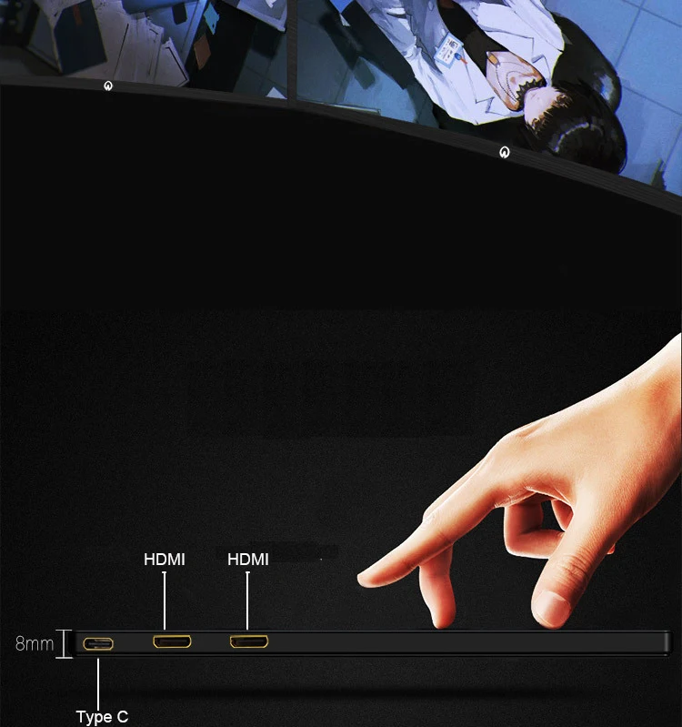 ЖК монитор с сенсорным экраном 13 3 дюйма и светодиодной подсветкой (толщина 8 мм