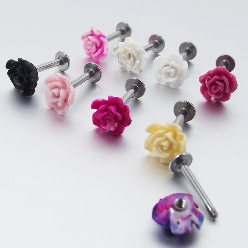 1 Piece 16G 1.2mm Stainless Steel Labret Rings Rose Flower Tragus Earring Lip Ring Earrings Body Piercing Jewelry
1 Piece 16G 1.2mm Stainless Steel Labret Rings Rose Flower Tragus Earring Lip Ring Earrings Body Piercing Jewelry