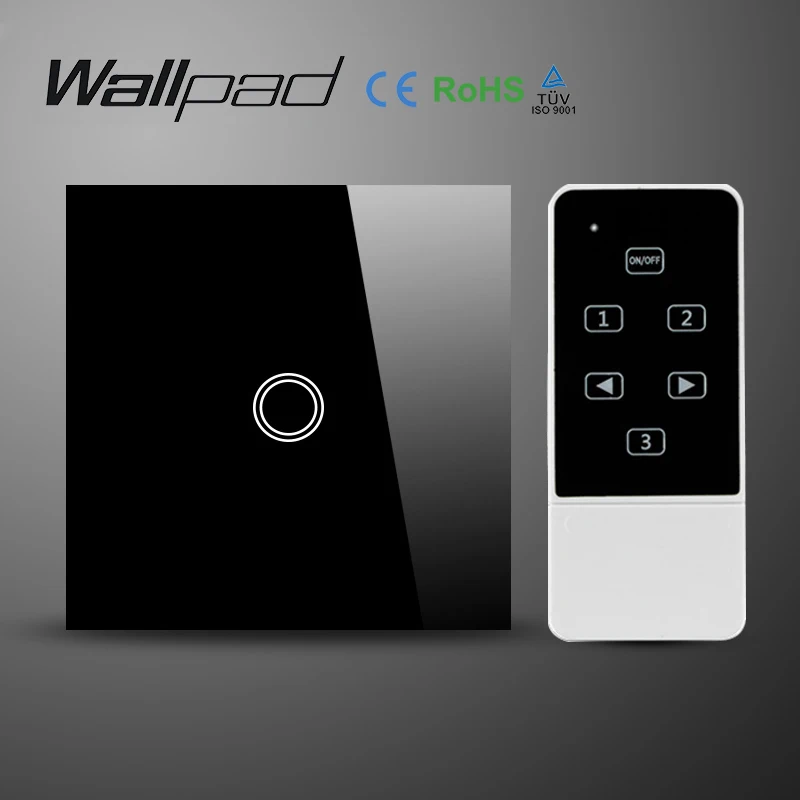 Wallpad EU UK Standard AC110-240V Black Touch Screen Wall Switch with Remote Control Crystal Tempered Glass Light Switch 1 Gang
Wallpad EU UK Standard AC110-240V Black Touch Screen Wall Switch with Remote Control Crystal Tempered Glass Light Switch 1 Gang