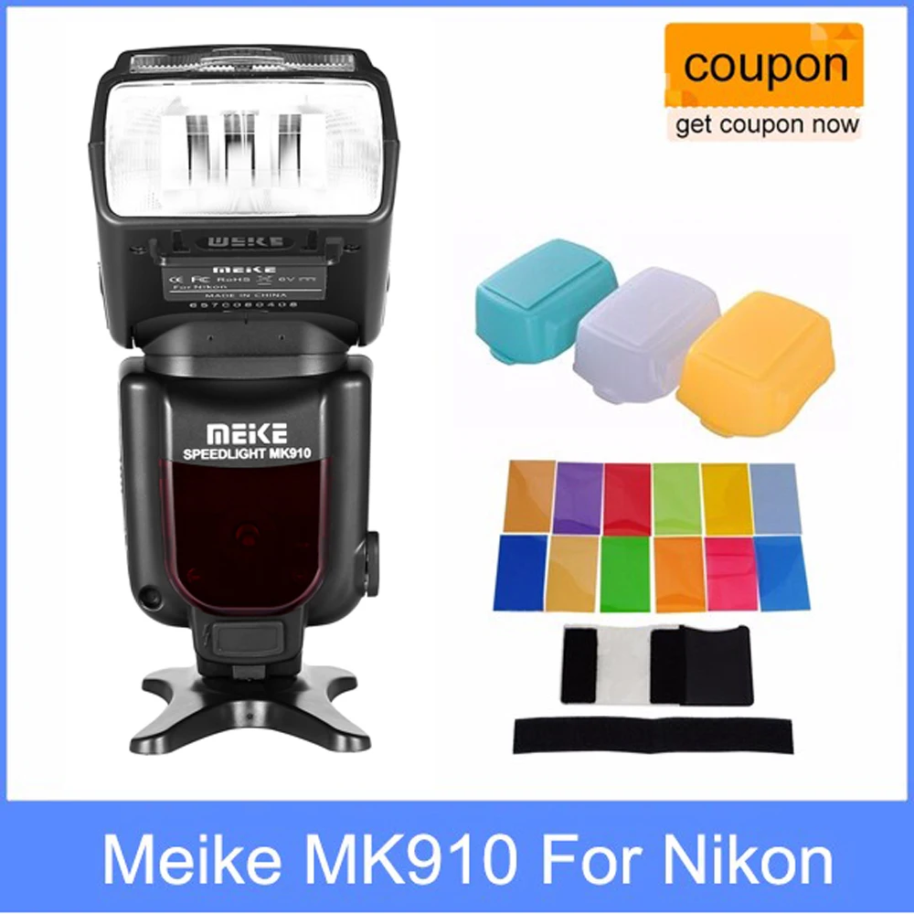 Meike MK910 MK-910 i-TTL HSS Flash Speedlite for Nikon as SB900 D750 D800 + 3 Diffuser for D7100 D800 D750 D600 DSLR
Meike MK910 MK-910 i-TTL HSS Flash Speedlite for Nikon as SB900 D750 D800 + 3 Diffuser for D7100 D800 D750 D600 DSLR