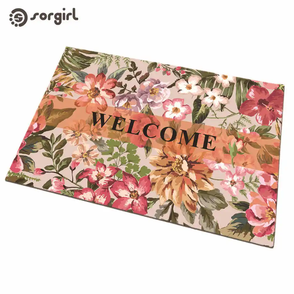 Welcome Hundred flowers doormat Front Door Mat Carpet Entrance Indoor eco-friendly natural Non-slip Floor Mat living room Rug
Welcome Hundred flowers doormat Front Door Mat Carpet Entrance Indoor eco-friendly natural Non-slip Floor Mat living room Rug