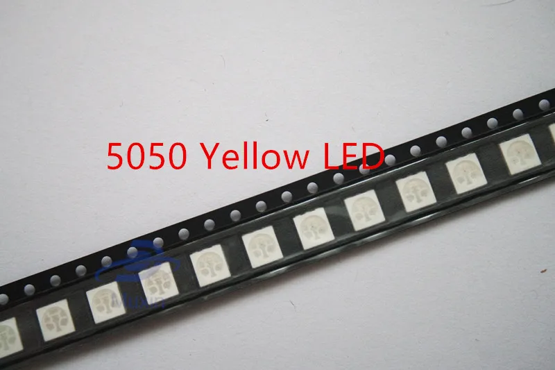 5050 SMD LED Chip желтый 50 шт. ультра яркий 60 мА DC 2 в поверхностное крепление бусины