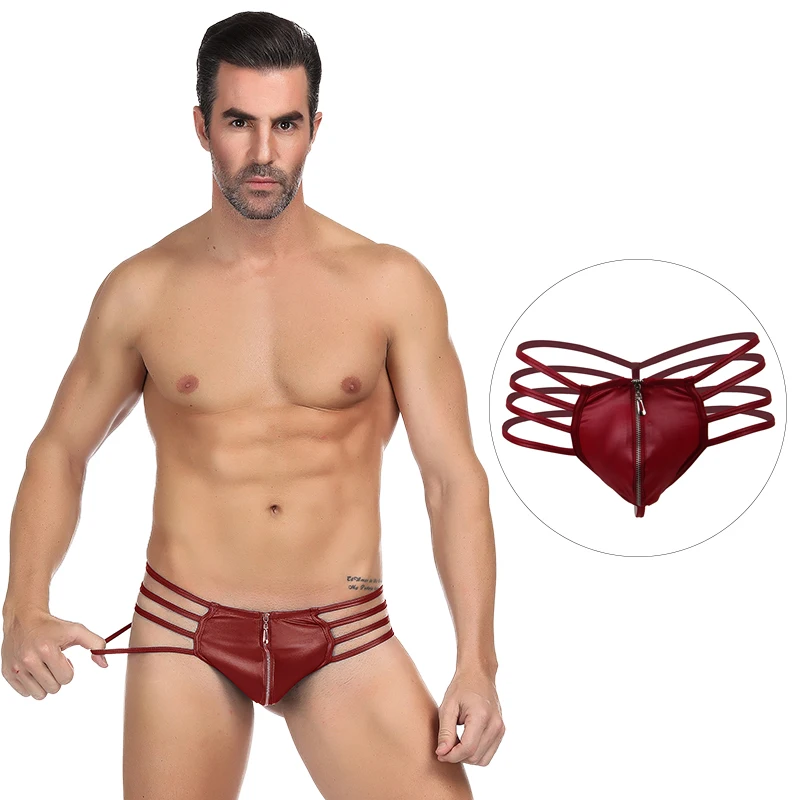 Leather Underwear Men Thong Front Zipper Man Thong Sexy Briefs Panties Erotic Solid Breathable G String Homme Hot Male Lingerie
Leather Underwear Men Thong Front Zipper Man Thong Sexy Briefs Panties Erotic Solid Breathable G String Homme Hot Male Lingerie