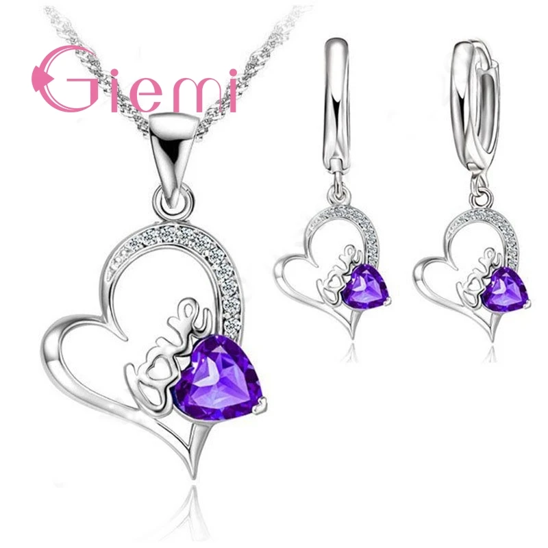 Elegant Purple Love Heart Stone Jewelry Necklace For Women Girls 925 Sterling Silver Crystal Popular Wholesale
Elegant Purple Love Heart Stone Jewelry Necklace For Women Girls 925 Sterling Silver Crystal Popular Wholesale