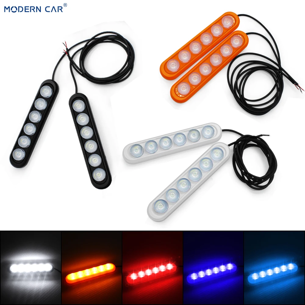 Современный автомобиль 2019 Новое поступление 2 шт 6LED 5 видов цветов Автомобильная