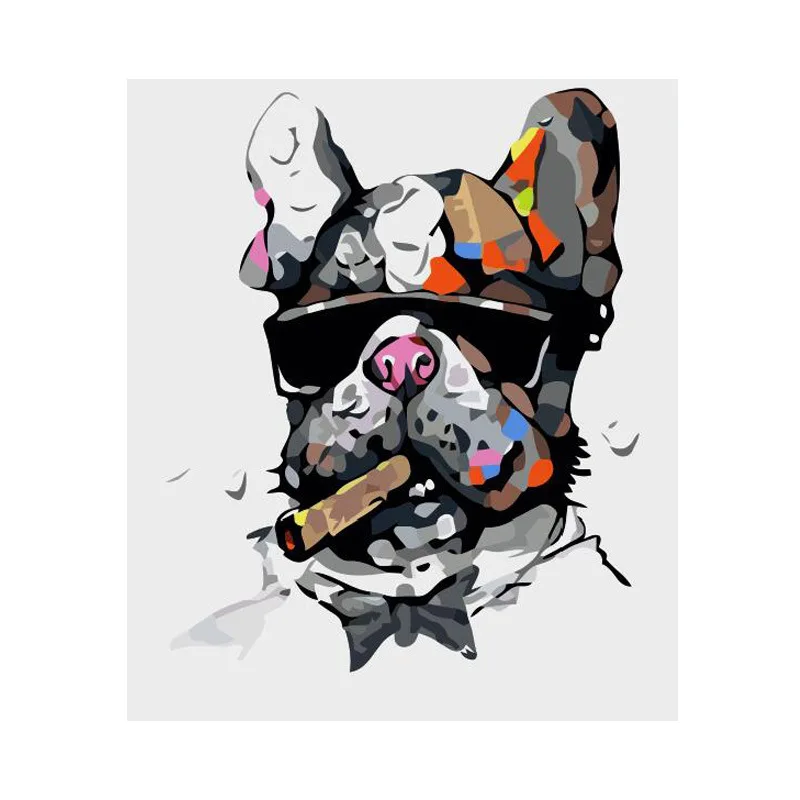 Бескаркасная картина Дымчатая собака DIY цифровая маслом по номерам Европа