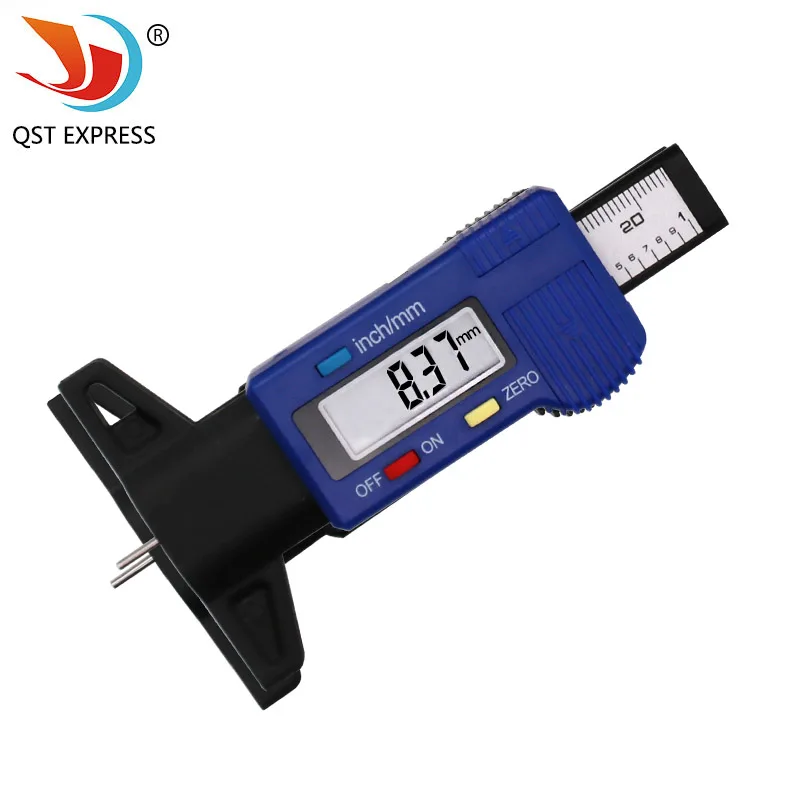 Цифровой измеритель глубины протектора QSTEXPRESS 0 25 4/0 01 ЖК дисплей тормозная