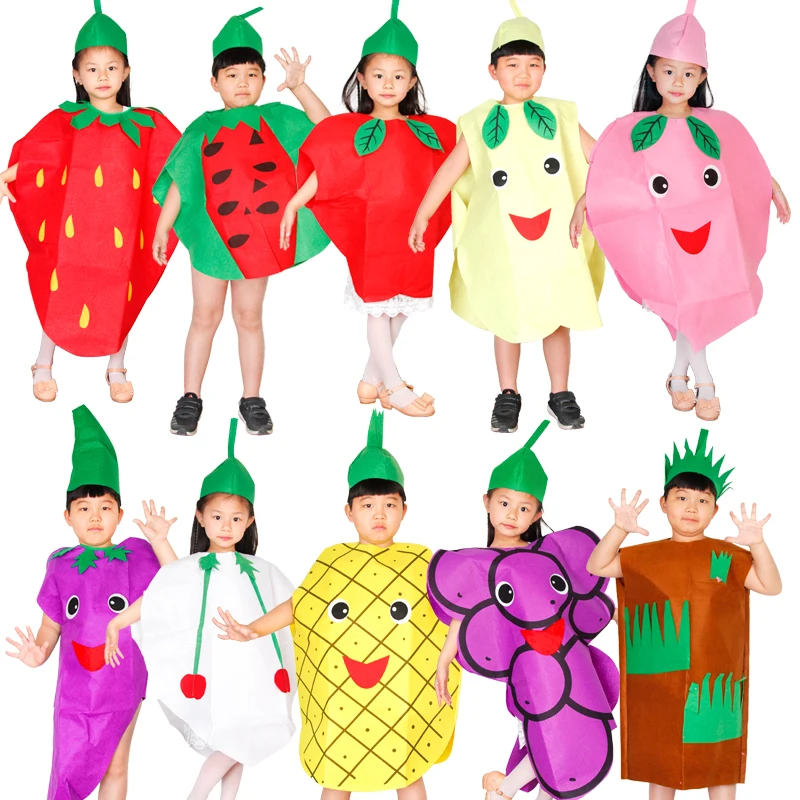 Fruits and vegetables children clothes cosplay masquerade performances costumes performing props party activities Free shipping
Fruits and vegetables children clothes cosplay masquerade performances costumes performing props party activities Free shipping