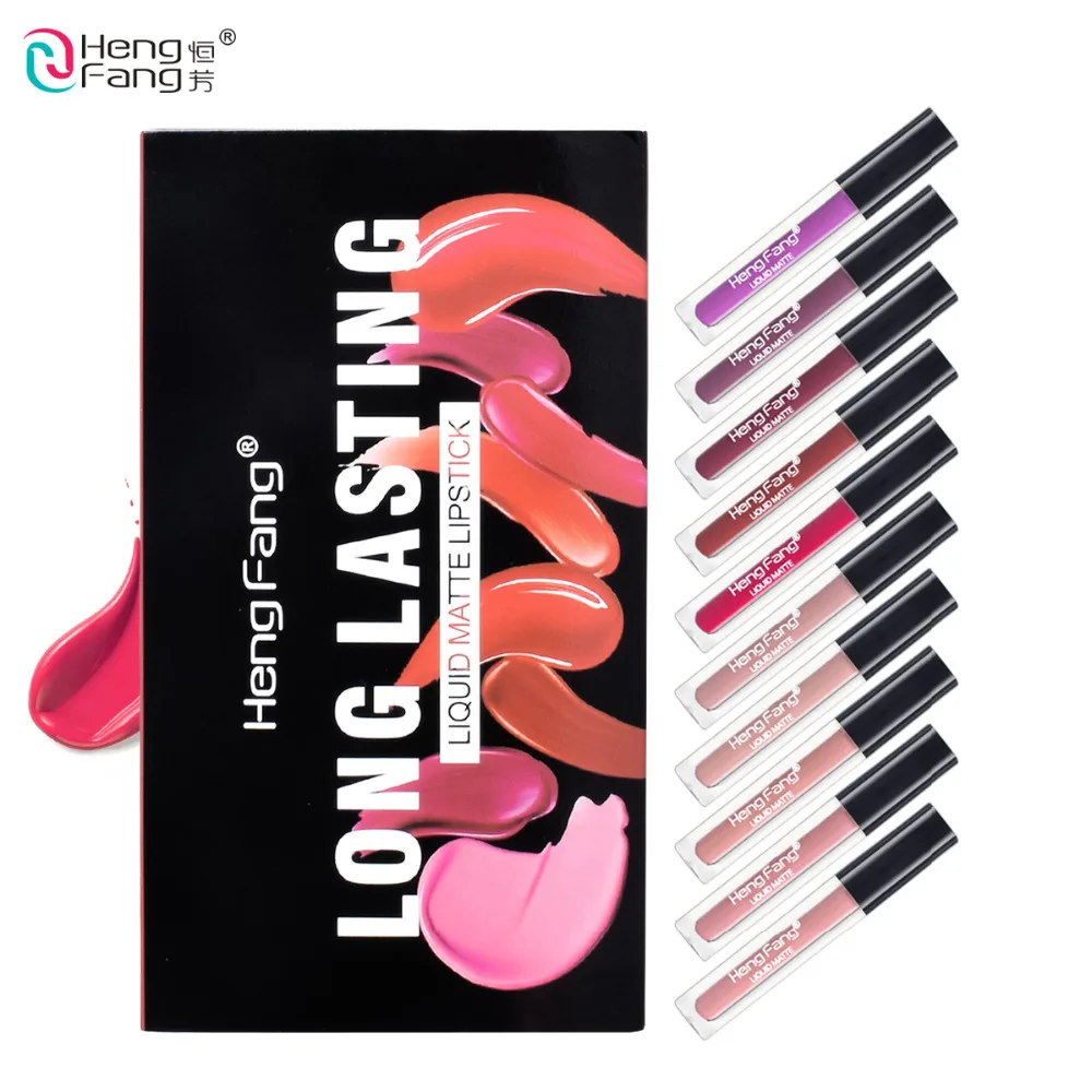 10Pcs/Set Matte Long-Lasting Lipstick 10 Colors Lip Gloss Waterproof Lip stick 2gx10 Beauty Makeup Brand HengFang #H7014X
10Pcs/Set Matte Long-Lasting Lipstick 10 Colors Lip Gloss Waterproof Lip stick 2gx10 Beauty Makeup Brand HengFang #H7014X