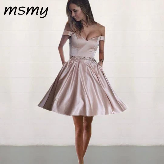 New Somple Sweetheart Homecoming Dresses 2019 Sequined Knee-Length Satin Off Shoulder Formal Prom Gowns Custom Made
New Somple Sweetheart Homecoming Dresses 2019 Sequined Knee-Length Satin Off Shoulder Formal Prom Gowns Custom Made