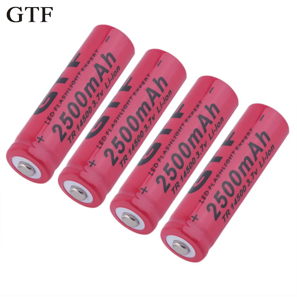 GTF 4pcs 14500 rechargeable lithium battery tip 2500mAh 3.7 V flashlight rechargeable battery
GTF 4pcs 14500 rechargeable lithium battery tip 2500mAh 3.7 V flashlight rechargeable battery