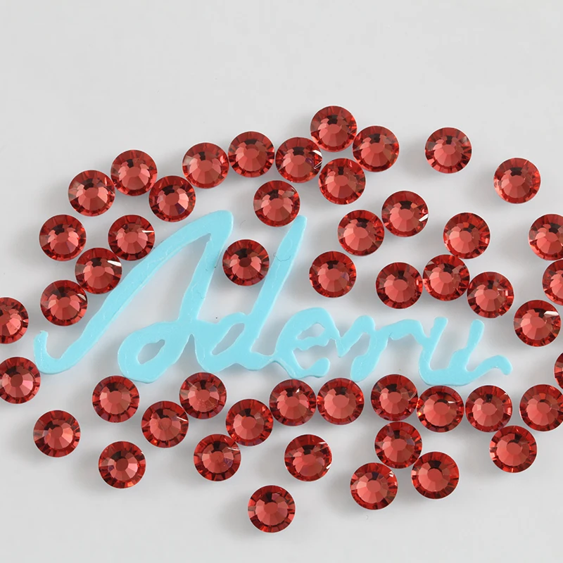 Супер Блестящие кристаллы aderu padparadscha 709 без свинца стразы горячей фиксации для