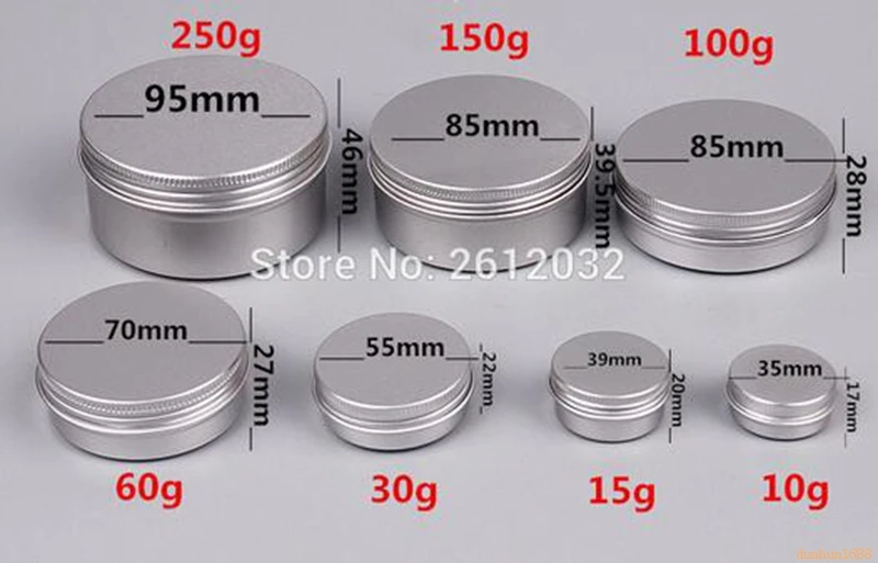 51015 30 60 100 150 200 250 ml Makeup Aluminium Jar Tin Pot Nail Art Lip Empty Cosmetic Containers Screw Thread Cream Storage#36
51015 30 60 100 150 200 250 ml Makeup Aluminium Jar Tin Pot Nail Art Lip Empty Cosmetic Containers Screw Thread Cream Storage#36