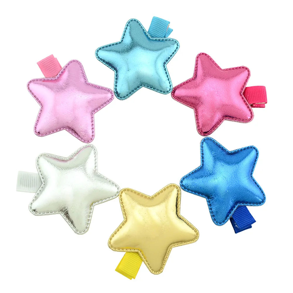 6 шт./лот PU Star DIY Детские аксессуары для волос ручной работы заколки девочек 653| |