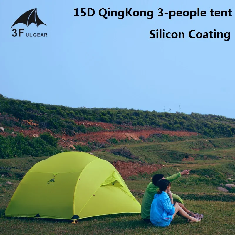 3F UL Gear Qinkong 3P 3-Person 4-Season Camping Tent 15D Silnylon Coating with Matching Ground Sheet Ultralight Outdoor
3F UL Gear Qinkong 3P 3-Person 4-Season Camping Tent 15D Silnylon Coating with Matching Ground Sheet Ultralight Outdoor