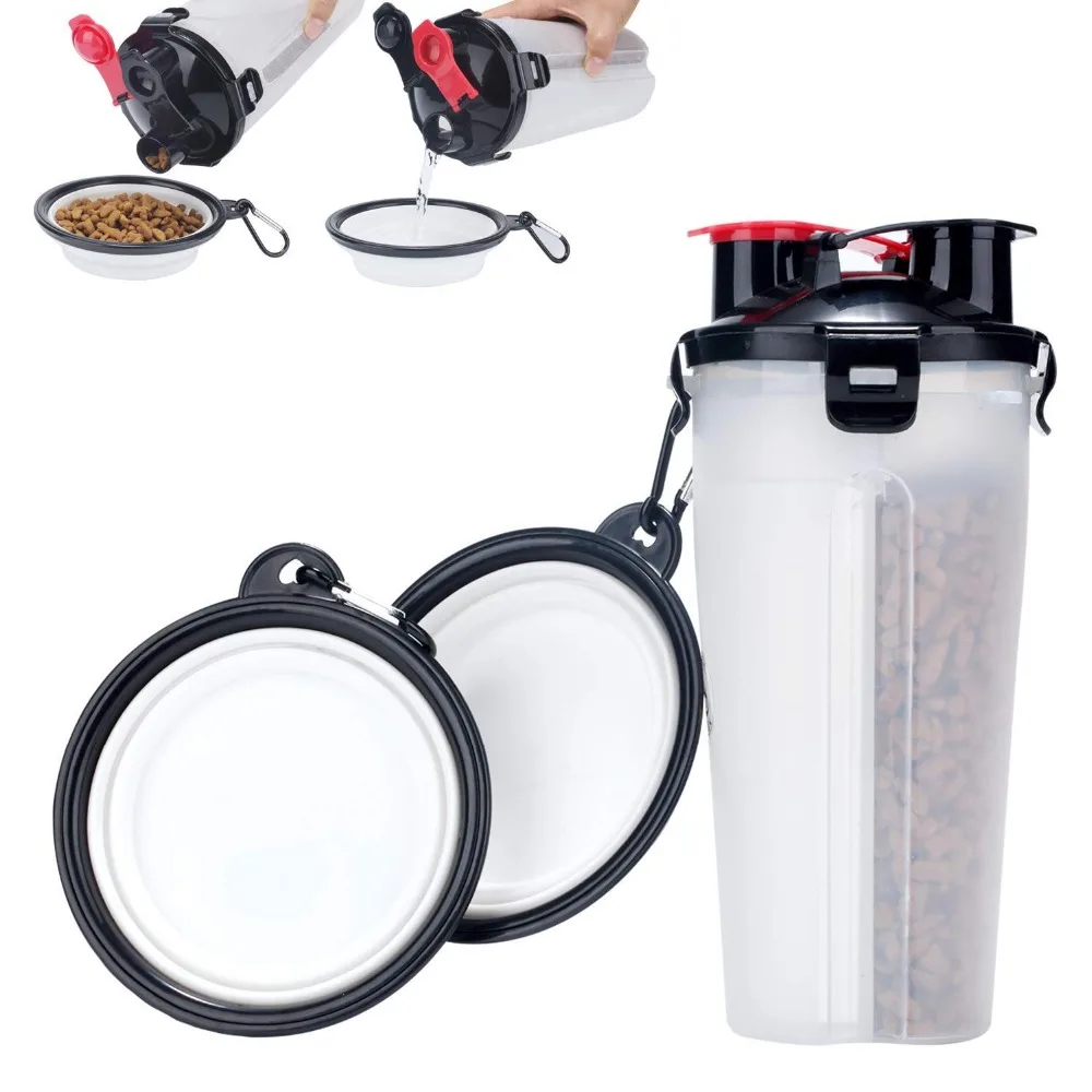 Portable Dog Water Bottle and Food Container 2-in-1 with Collapsible Dog Bowl Dog Cat Pet Puppy Travel Water Dispenser Cup PW016
Portable Dog Water Bottle and Food Container 2-in-1 with Collapsible Dog Bowl Dog Cat Pet Puppy Travel Water Dispenser Cup PW016