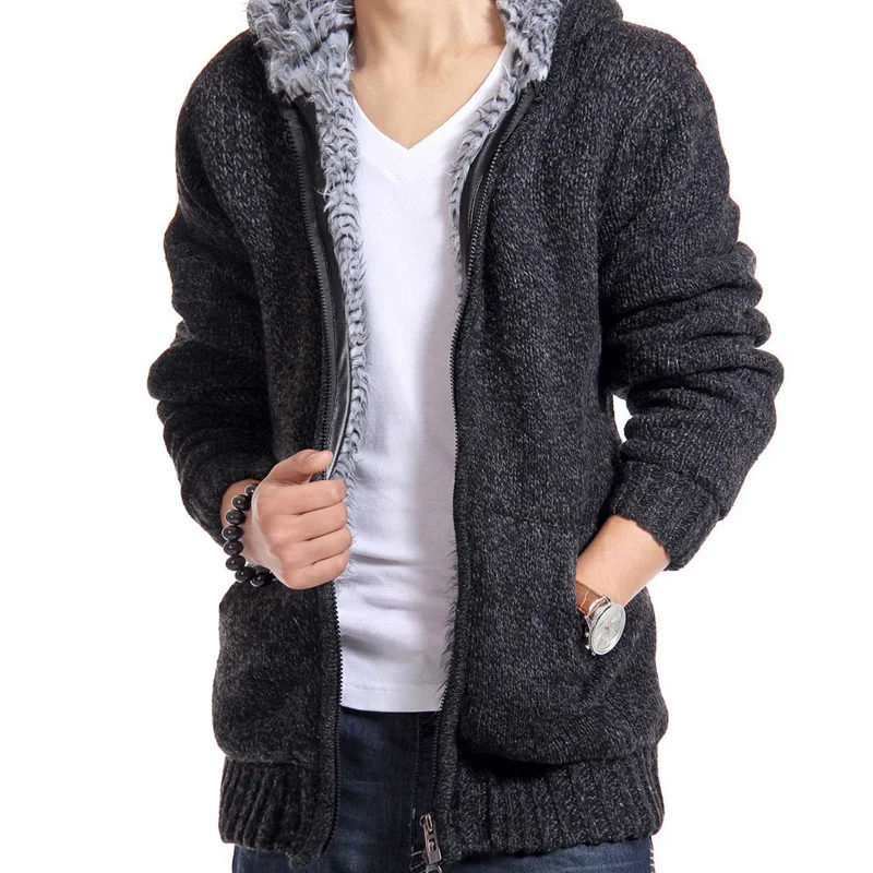 2019 New Mens Sweatercoat Winter Warm Thick Sweater Jacket Male Knitted Hooded Sweatershirt Casual Velvet Fur Sweater Coats
2019 New Mens Sweatercoat Winter Warm Thick Sweater Jacket Male Knitted Hooded Sweatershirt Casual Velvet Fur Sweater Coats