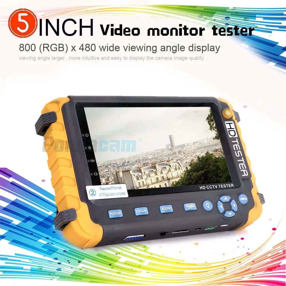 CCTV TESTER 5MP safety protection 5 INCH Tester AHD TVI 4MP CVI Analog CCTV Tester Monitor VGA HDMI UTP Cable Test 8W
CCTV TESTER 5MP safety protection 5 INCH Tester AHD TVI 4MP CVI Analog CCTV Tester Monitor VGA HDMI UTP Cable Test 8W