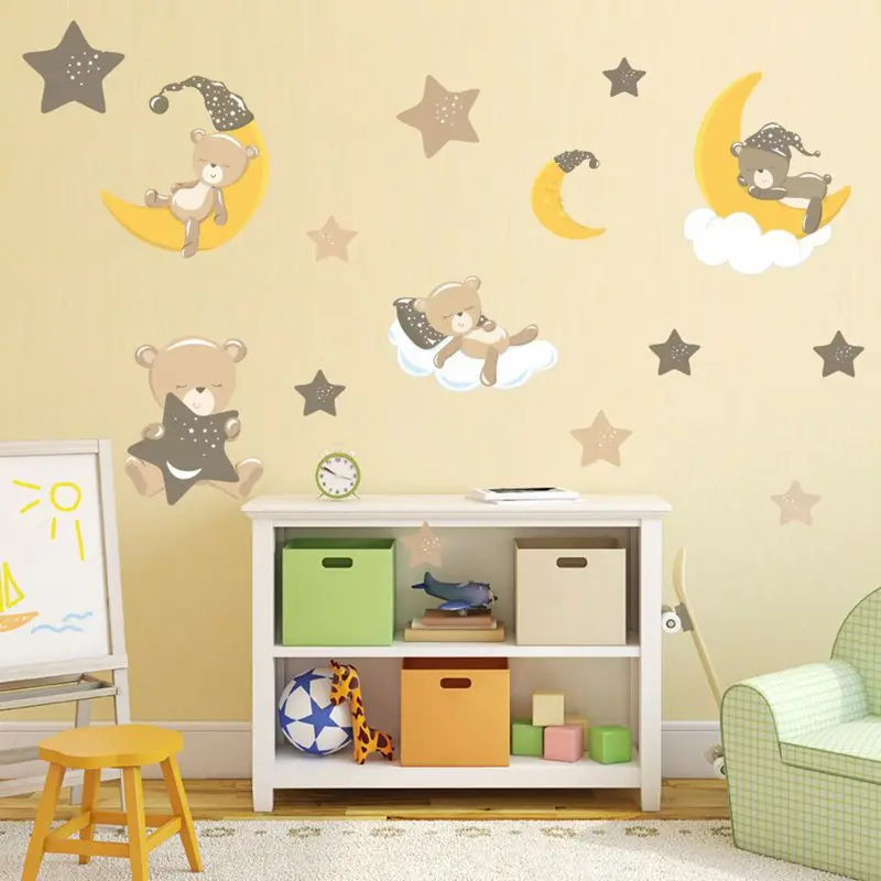Cartoon Cute Bear Animals Wall Stickers for Kids Room PVC Moon Stars Decorative Wall Stickers Nursery Baby Children Decor
Cartoon Cute Bear Animals Wall Stickers for Kids Room PVC Moon Stars Decorative Wall Stickers Nursery Baby Children Decor