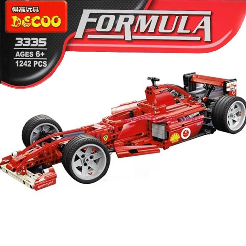 1242 шт. decool 3335 F1 Formula Racing Совместимо с lego Игрушка строительные блоки 1:8 модель