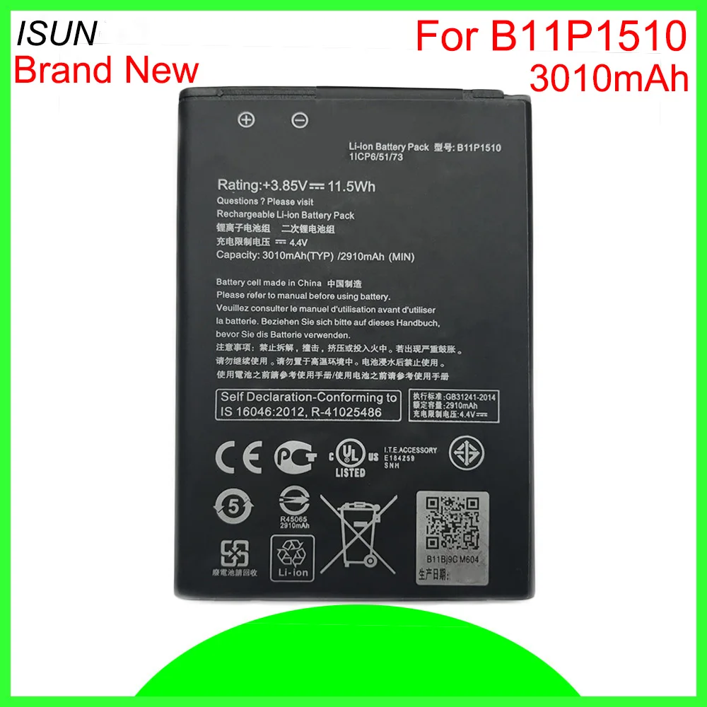 ISUNOO 10pcs/lot 3010mAh B11P1510 / C11P1510 Replacement Li-ion Battery For ASUS ZenFone Go TV ZB551KL X013DB
ISUNOO 10pcs/lot 3010mAh B11P1510 / C11P1510 Replacement Li-ion Battery For ASUS ZenFone Go TV ZB551KL X013DB