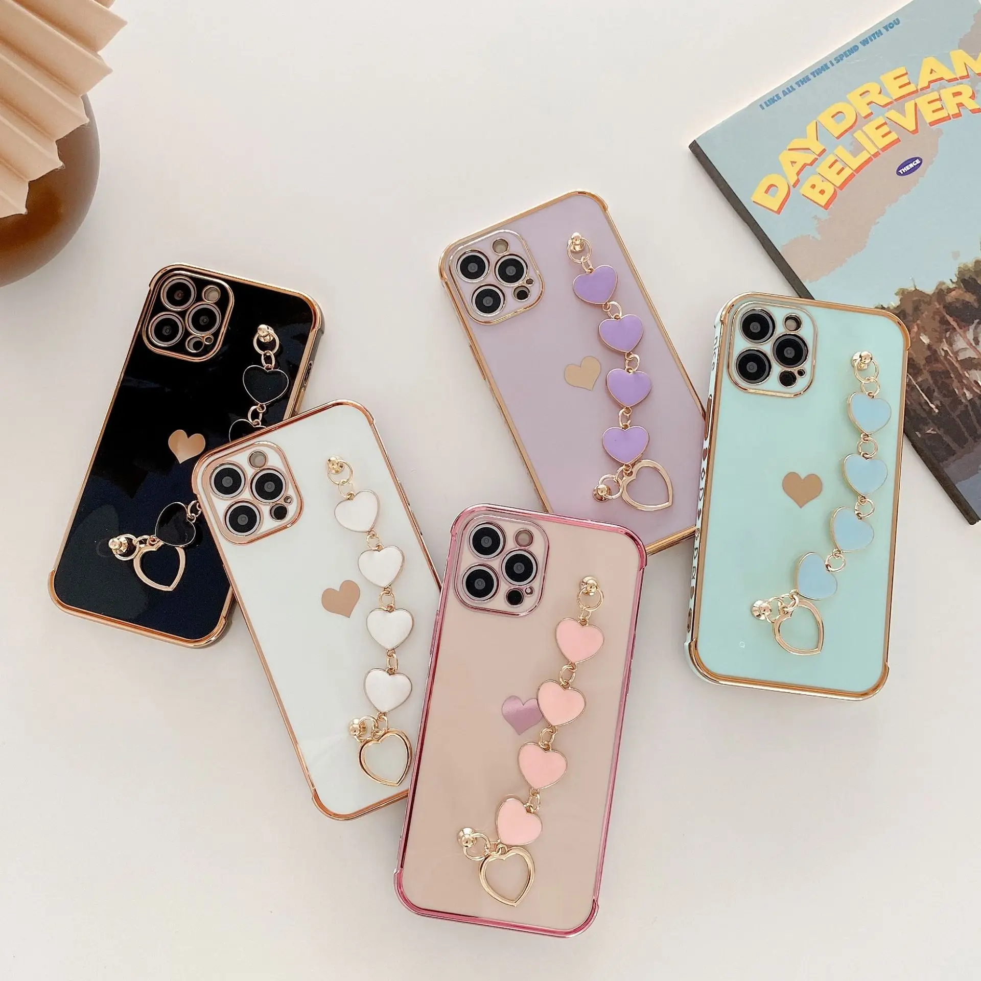 Soft Bracelet Love Heart Phone Case For iPhone 11 12 13 Pro Max Electroplated Bumper Back Cover For iphone XS X XR 7 8 Plus Mini
Soft Bracelet Love Heart Phone Case For iPhone 11 12 13 Pro Max Electroplated Bumper Back Cover For iphone XS X XR 7 8 Plus Mini
