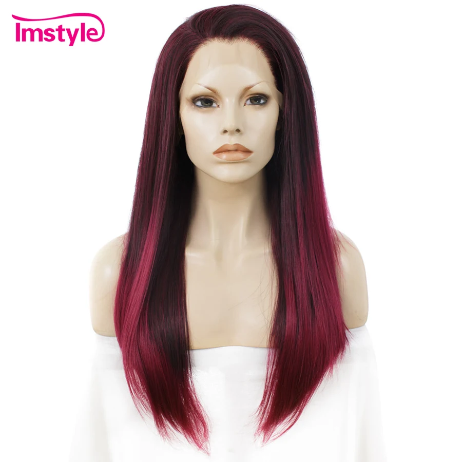Imstyle Ombre Red Black Lace Front Wig Synthetic Straight Wigs For Women Heat Resistant Fiber Glueless Cosplay Wig Pelucas
Imstyle Ombre Red Black Lace Front Wig Synthetic Straight Wigs For Women Heat Resistant Fiber Glueless Cosplay Wig Pelucas