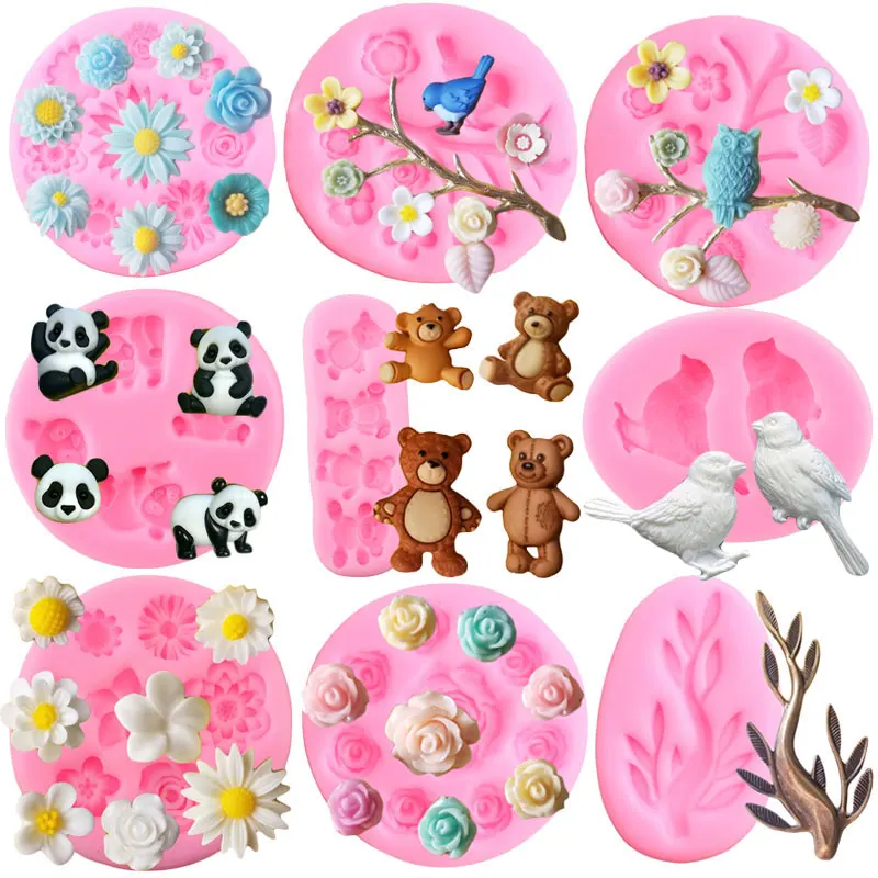Daisy Plumeria Rose Flower Tree Branch Silicone Resin Mold 3D Birds Bear Butterfly Candy Chocolate Fondant Cake Decorating Tools
Daisy Plumeria Rose Flower Tree Branch Silicone Resin Mold 3D Birds Bear Butterfly Candy Chocolate Fondant Cake Decorating Tools