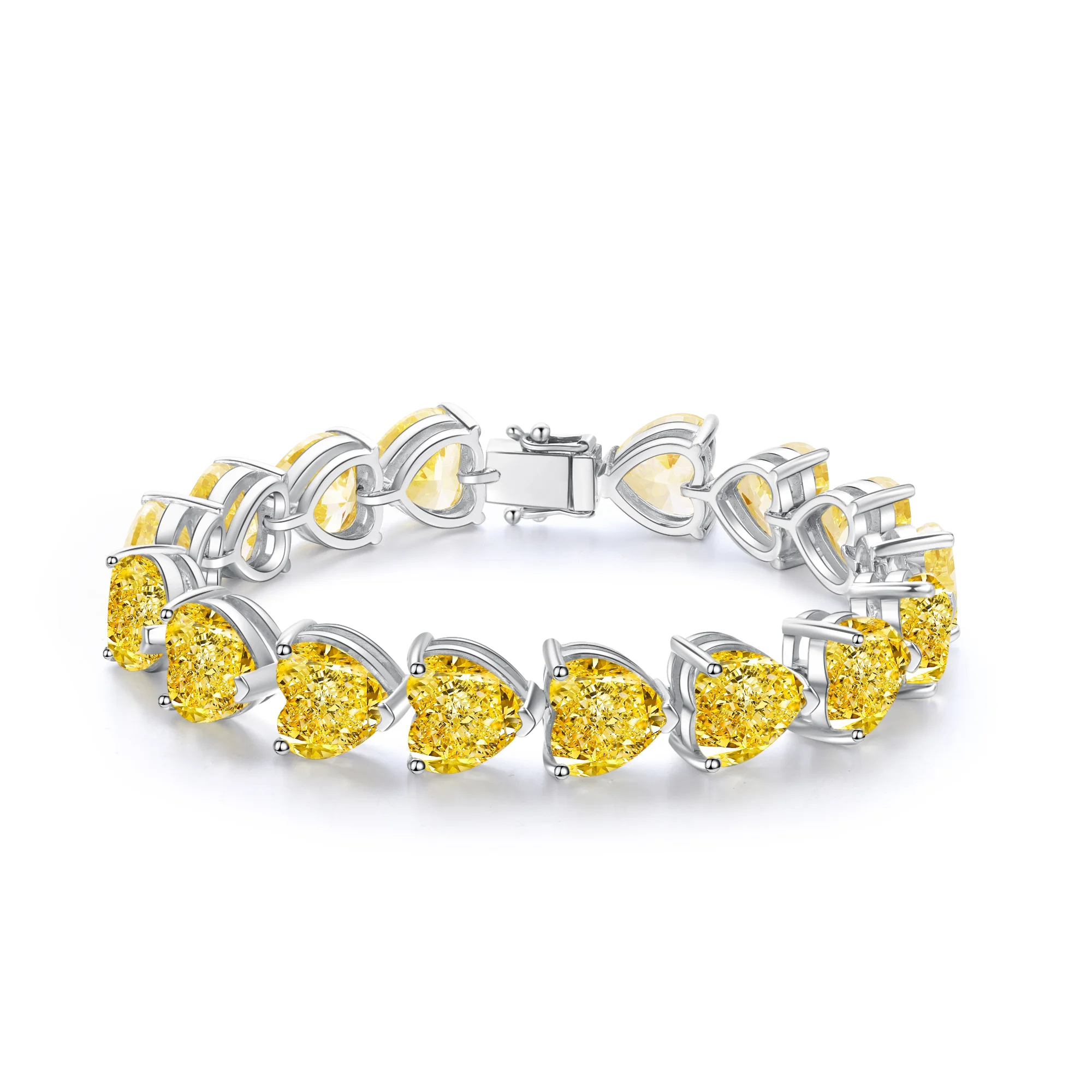 Popular Gift Heart Shape 32ct/16p 925 Sterling Silver Simulated Diamond Gems Stone Jewelry Bracelet Women
Popular Gift Heart Shape 32ct/16p 925 Sterling Silver Simulated Diamond Gems Stone Jewelry Bracelet Women