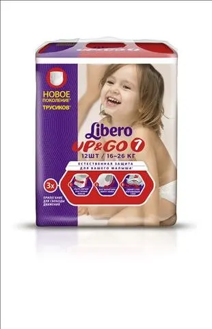 Трусики (16-26 кг) Libero Up&Go Size 7 TM (Либеро) 12 шт | Мать и ребенок