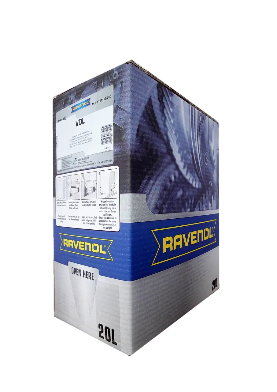 Моторное масло RAVENOL VDL SAE 5W 40 (20л) ecobox|Моторное масло| |