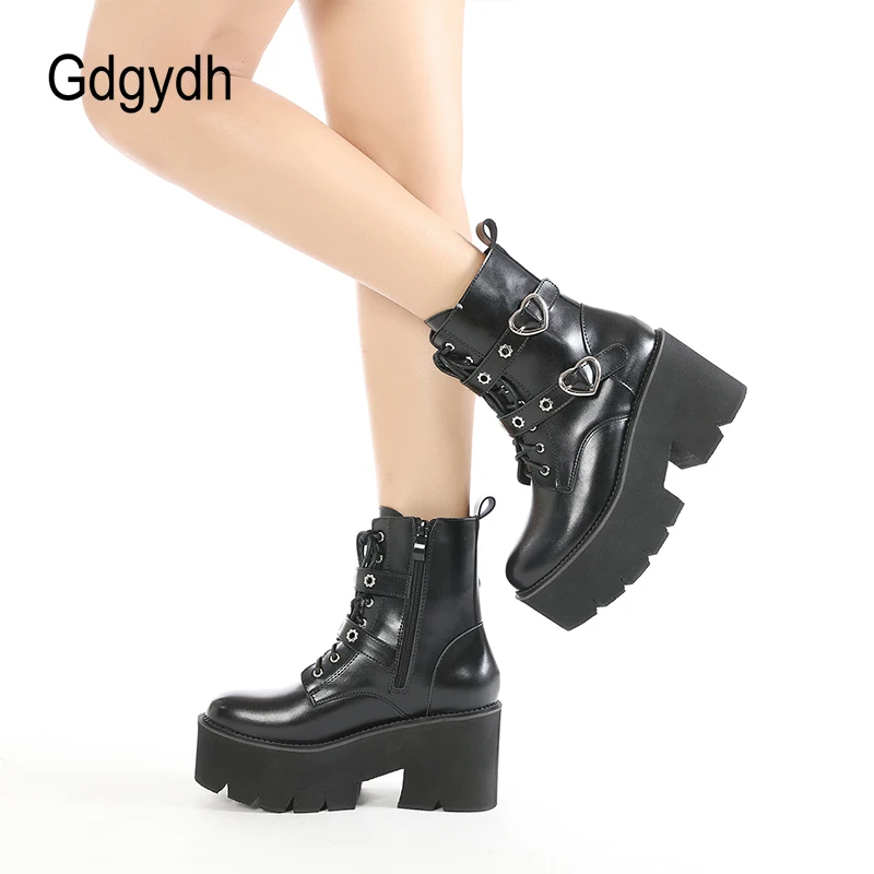 Gdgydh Spring Autumn Punk Platform Combat Boots Heart Buckle Halloween Witch Gothic Boots Women Chunky Heel Ankle Strap Big Size
Gdgydh Spring Autumn Punk Platform Combat Boots Heart Buckle Halloween Witch Gothic Boots Women Chunky Heel Ankle Strap Big Size