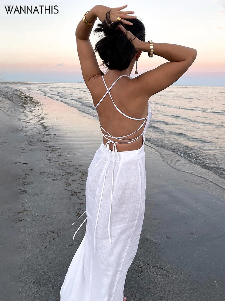 WannaThis Partywear Midi Cami Dress Folds Backless White Beachwear Korean Fashion Split Elegant Sleeveless Sexy Summer Clothing
WannaThis Partywear Midi Cami Dress Folds Backless White Beachwear Korean Fashion Split Elegant Sleeveless Sexy Summer Clothing